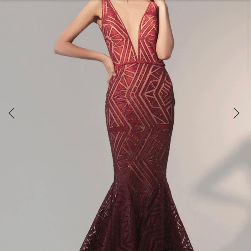 Nicole Bakti 6786 Sequin Embellished Mermaid Gown